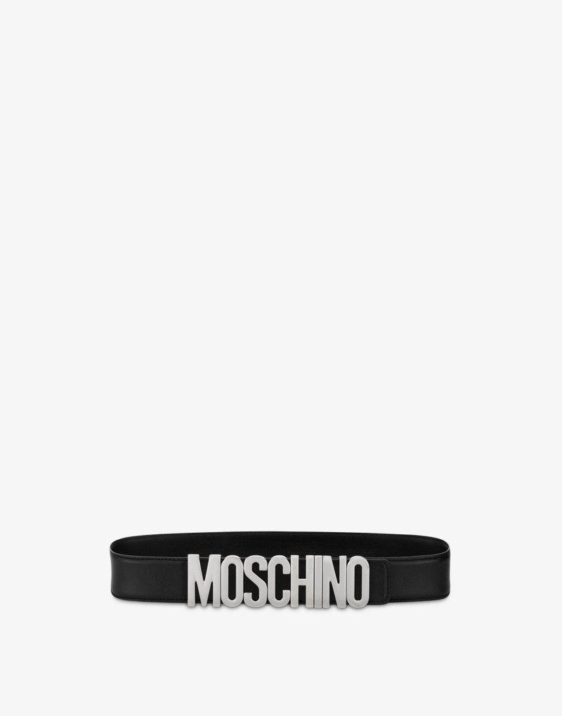 Moschino BELT IN LEATHER WITH LOGO outlook