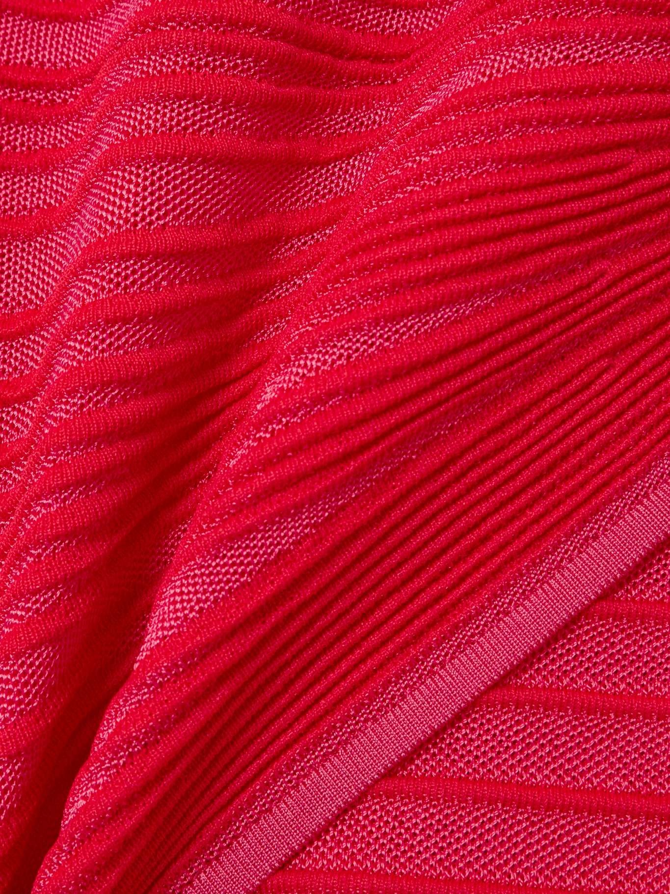 Wrap-effect ribbed-knit mini dress Red - 4