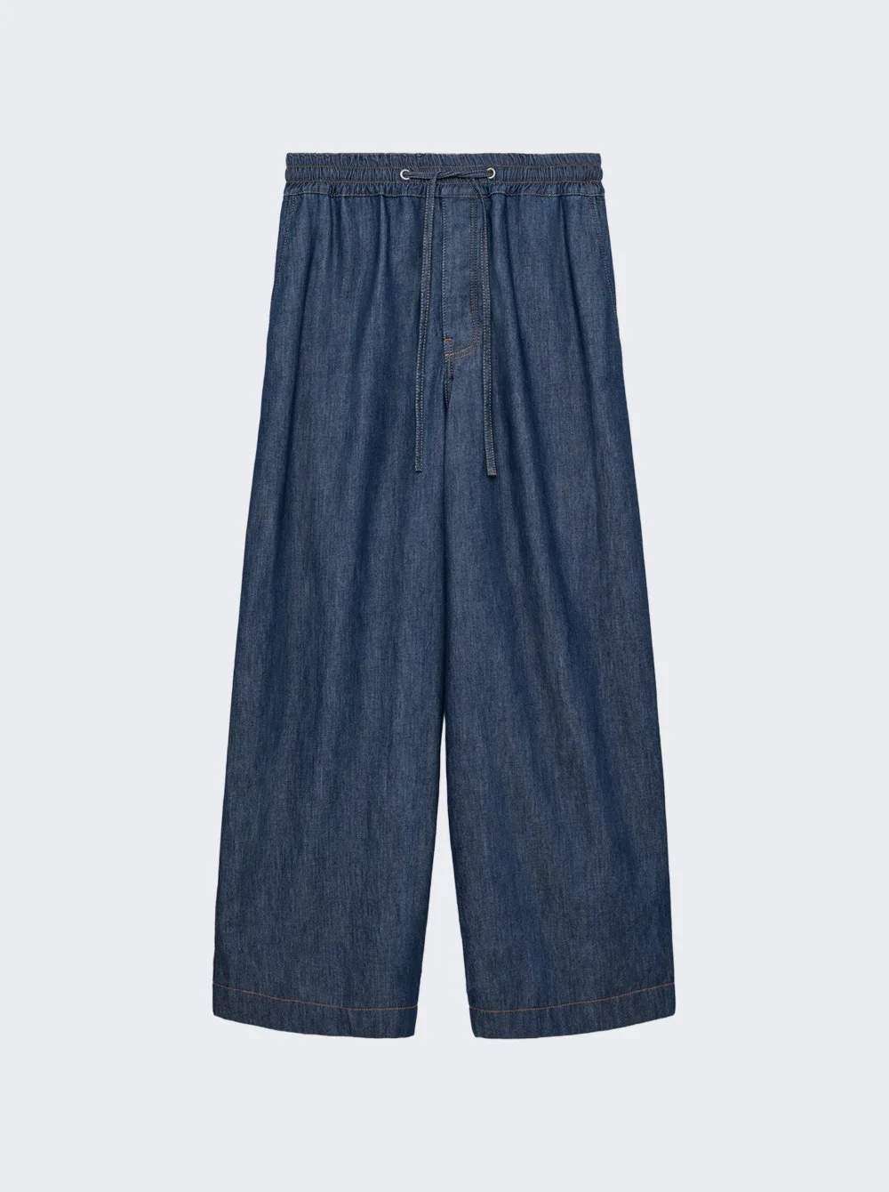 Drawstring Trousers Denim Blue - 1