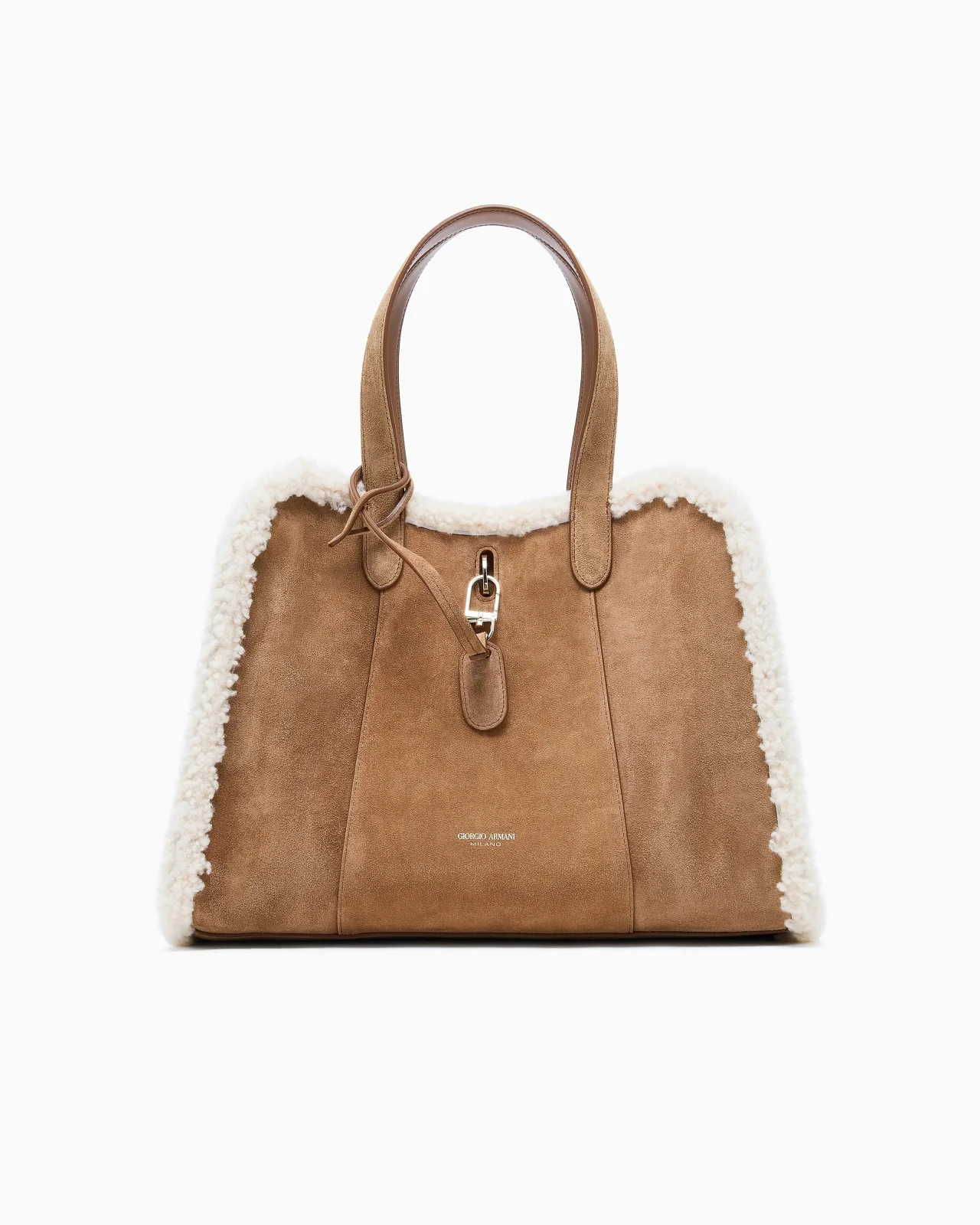 LARGE TOTE BAG IN SUEDE WITH SHEARLING - 1