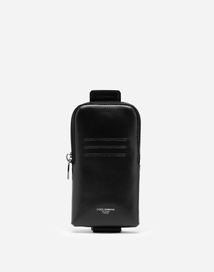 Calfskin smartphone holder wth heat-pressed logo - 1