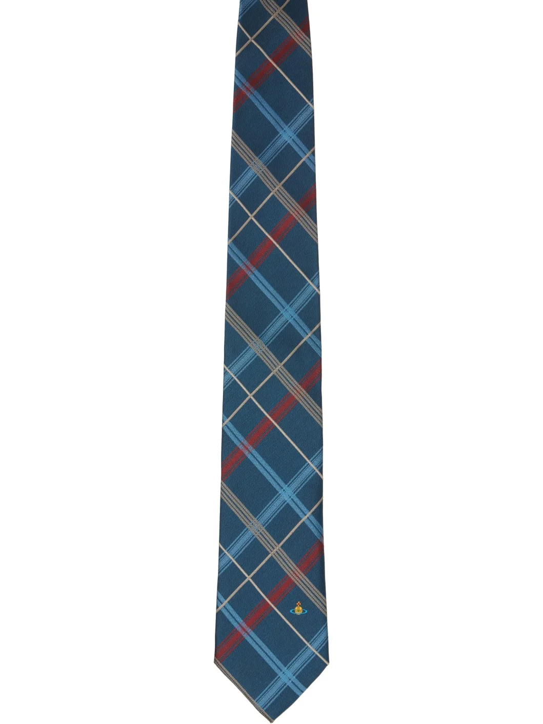 Blue 8.5cm Check Tie - 1