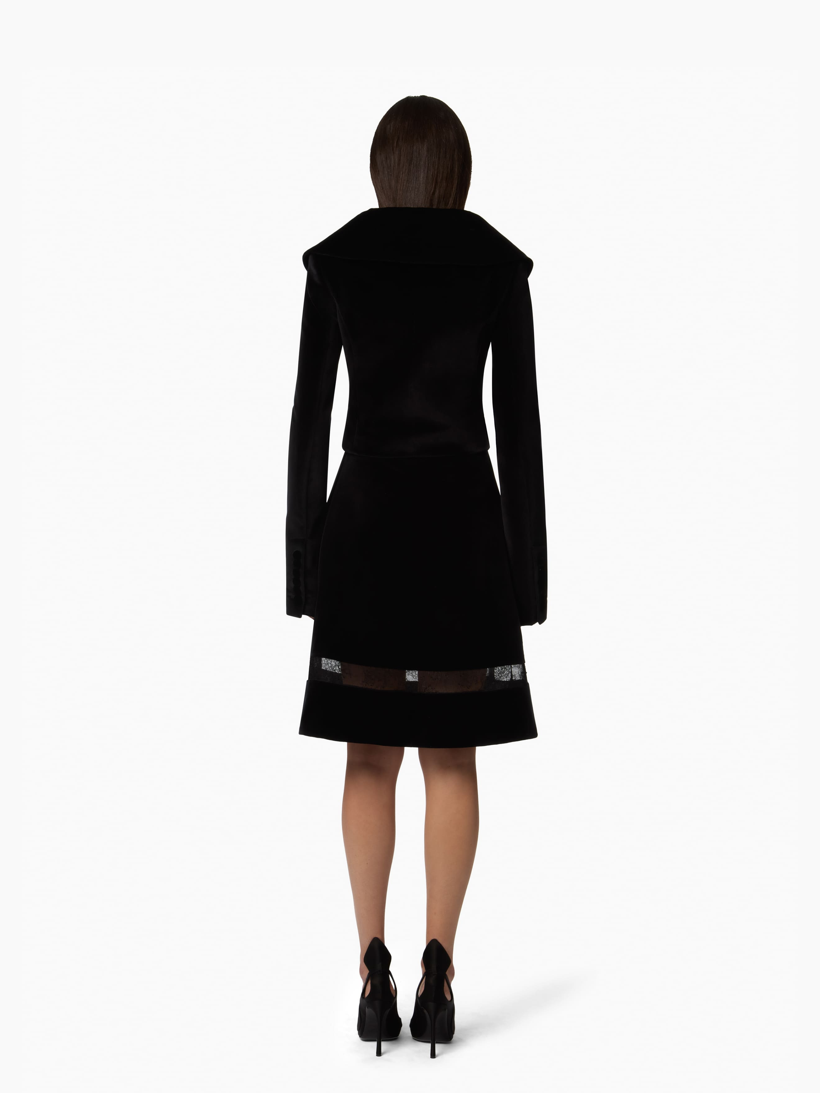 Wide Collar Velvet Jacket - 4