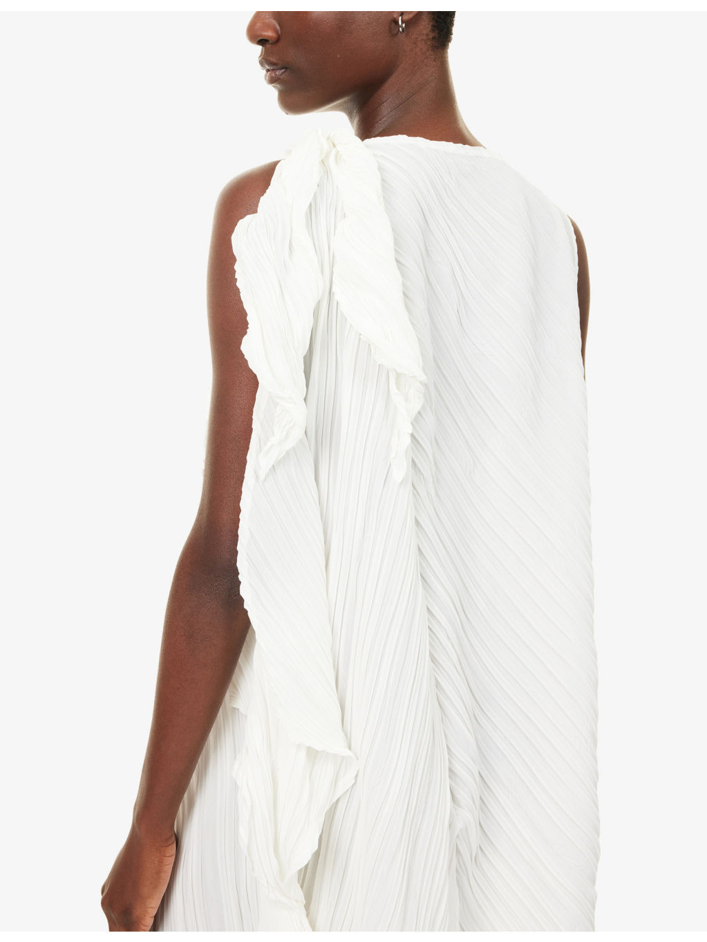 Wrinkled And Twisted Asymmetric Knitted Midi Dress - 6