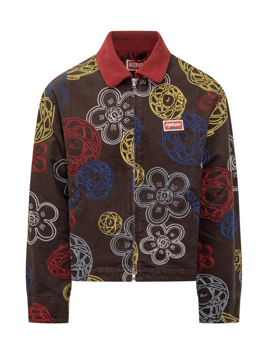 Kenzo Kenzo Cotton Jacket With Multicolored Floral Print - 1
