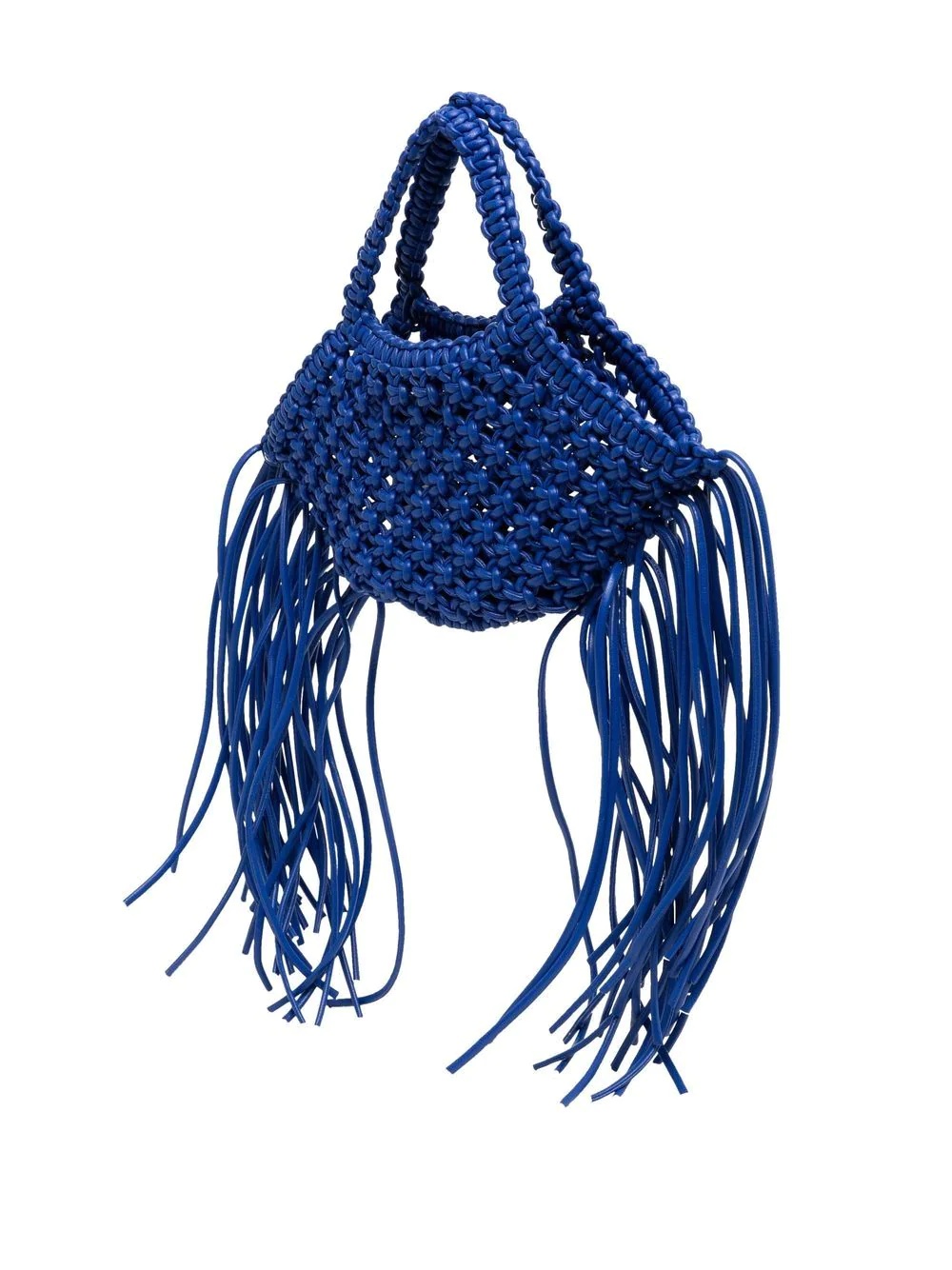 woven leather basket bag - 3