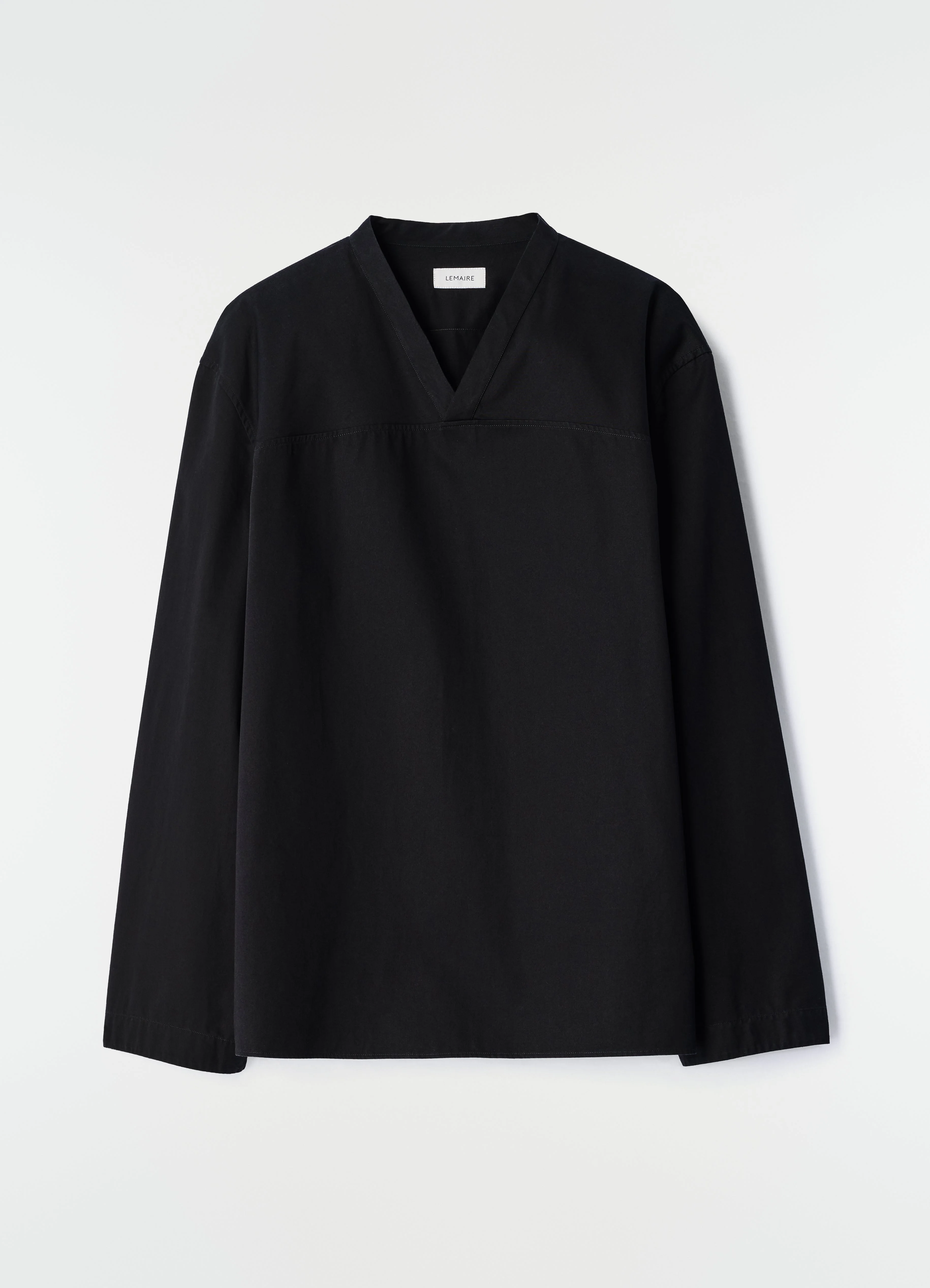 V-NECK TOP IN LIGHT COTTON TWILL - 1