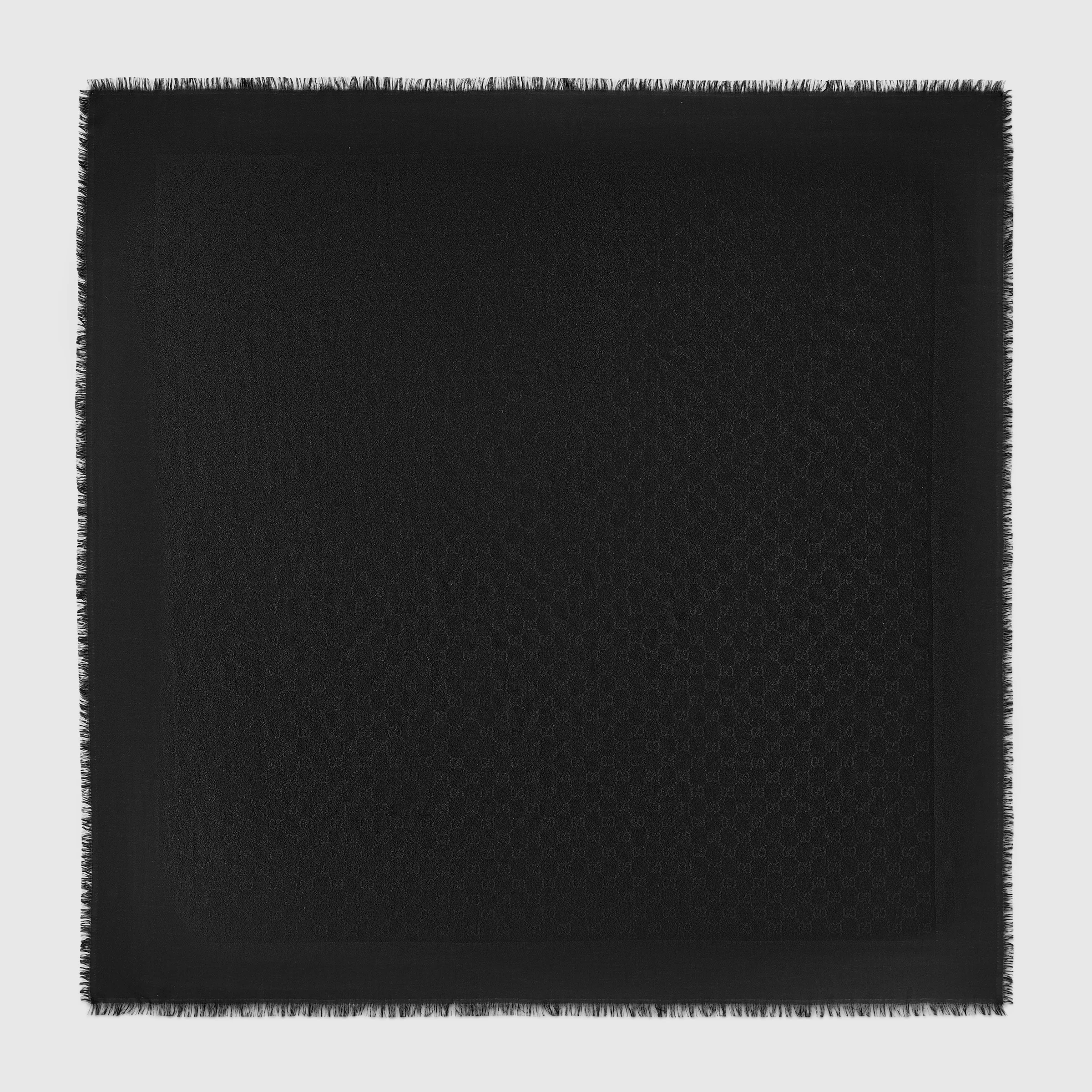 GG wool and silk jacquard shawl - 1