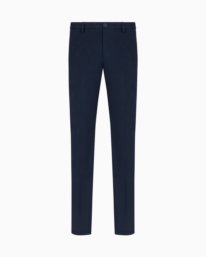 Stretch cashmere and cotton trousers 1
