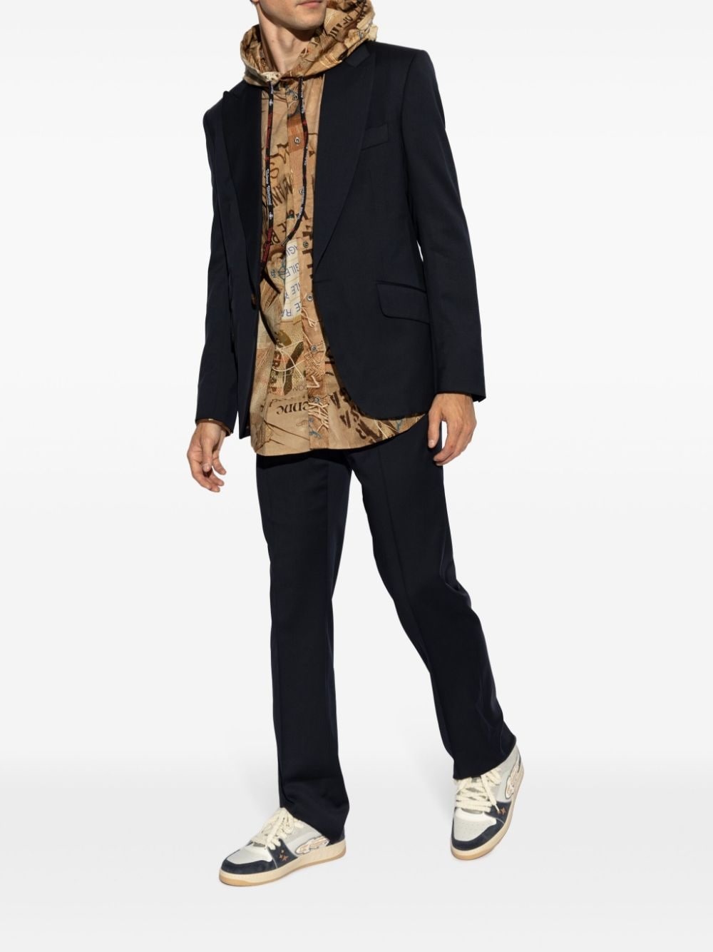 peak-lapel single-breasted blazer - 2