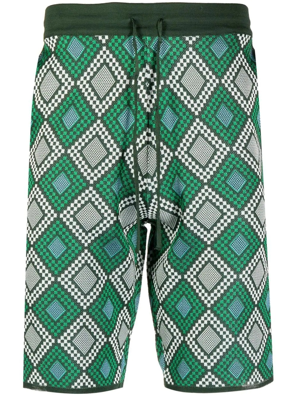 geometric-pattern knitted shorts - 1