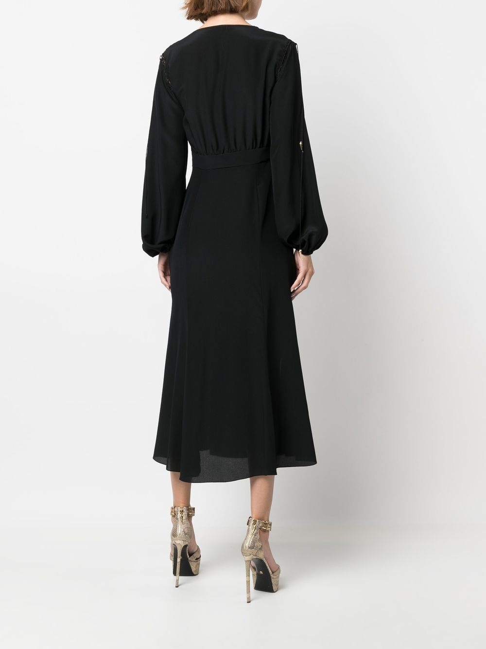 front-slit silk midi dress - 4