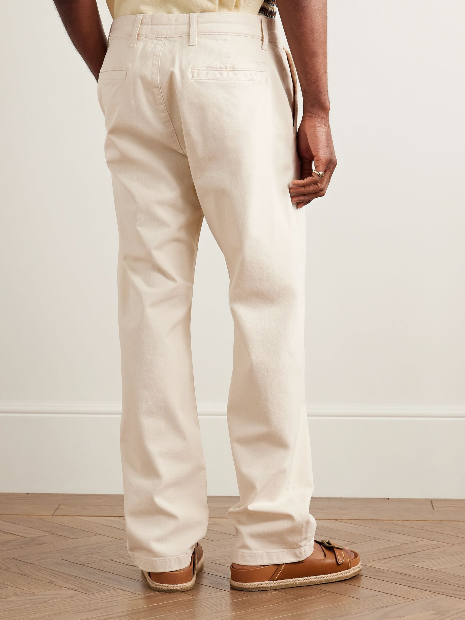Aden 1923 Straight-Leg Organic Cotton-Blend Twill Chinos Cream - 4