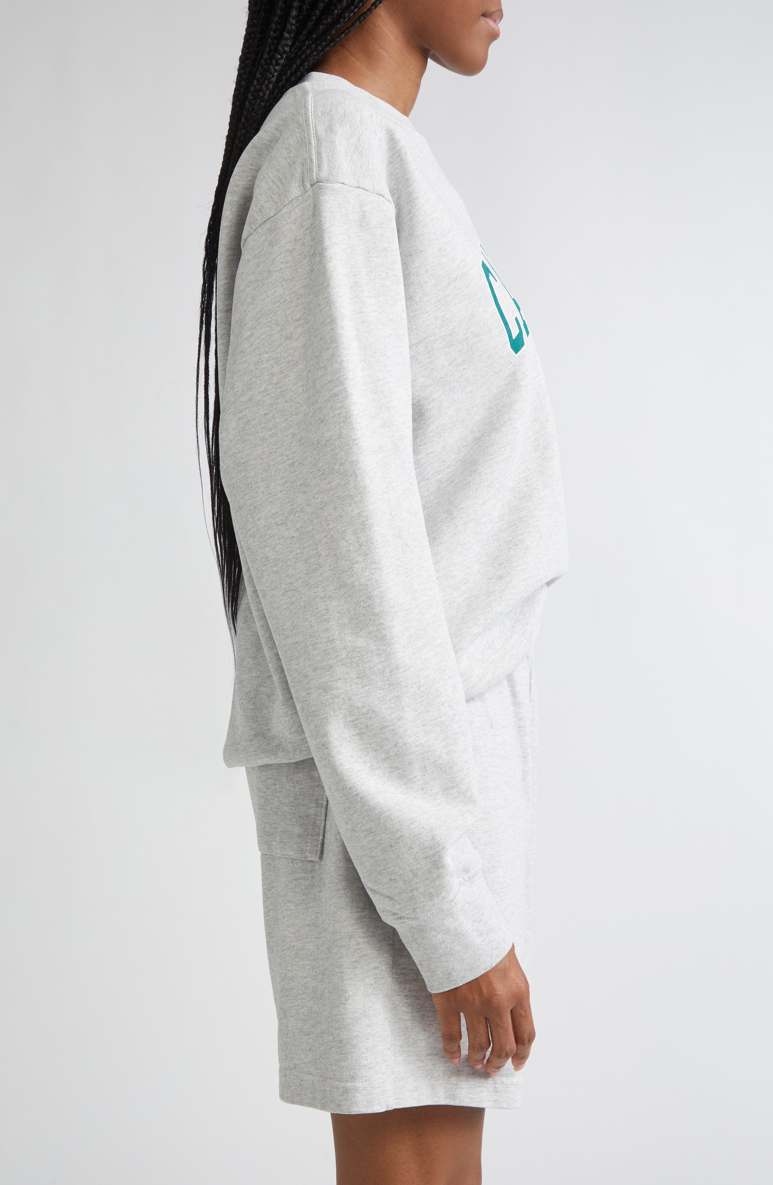 Sporty & Rich California Crewneck Sweatshirt in Heather Gray at Nordstrom - 4