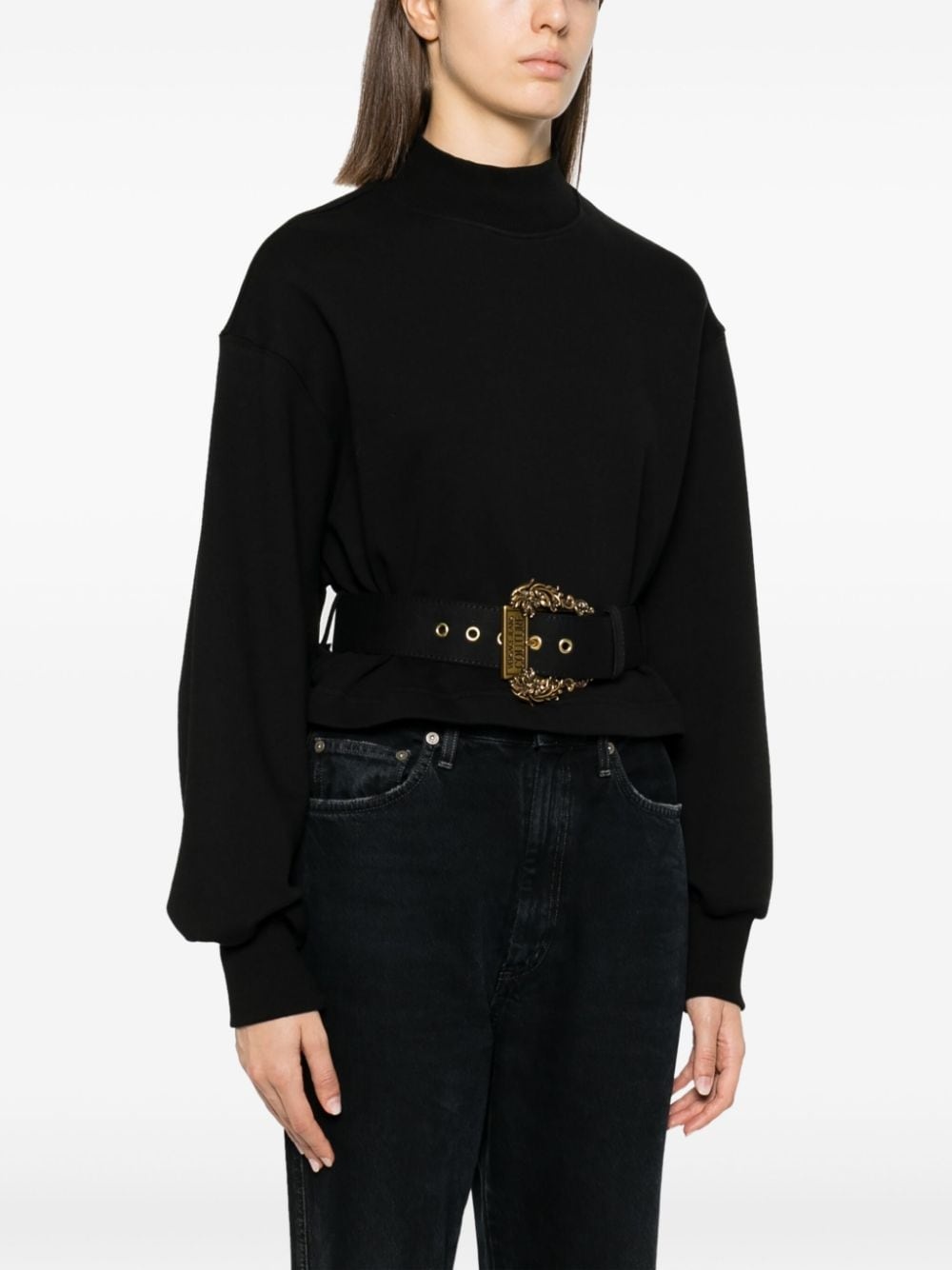 buckle-fastening cotton sweatshirt - 3