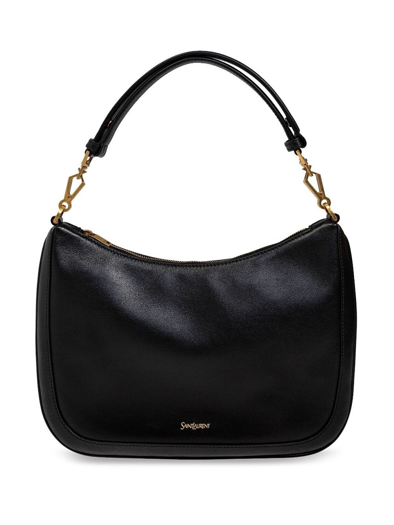 logo-plaque leather tote bag 1