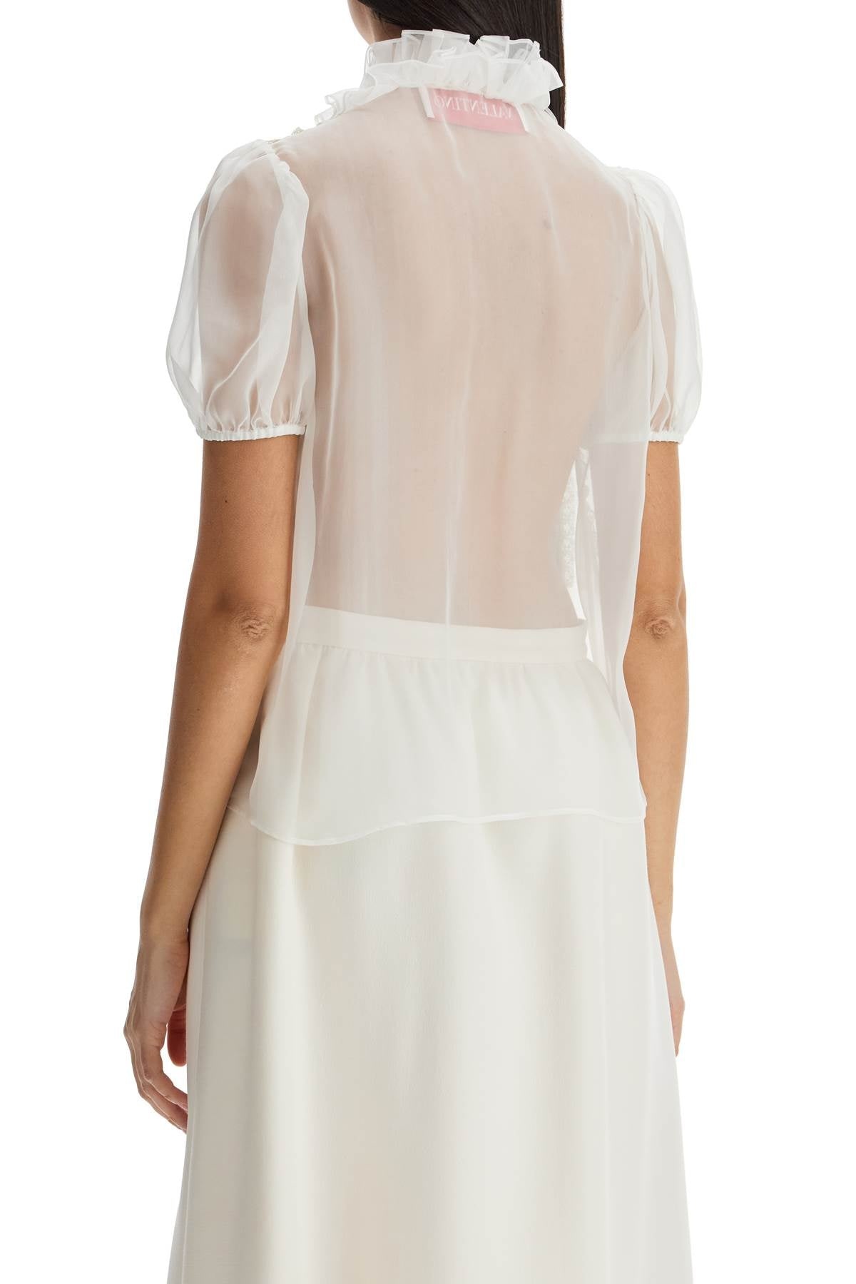 Valentino Garavani short-sleeved chiffon blouse - 3