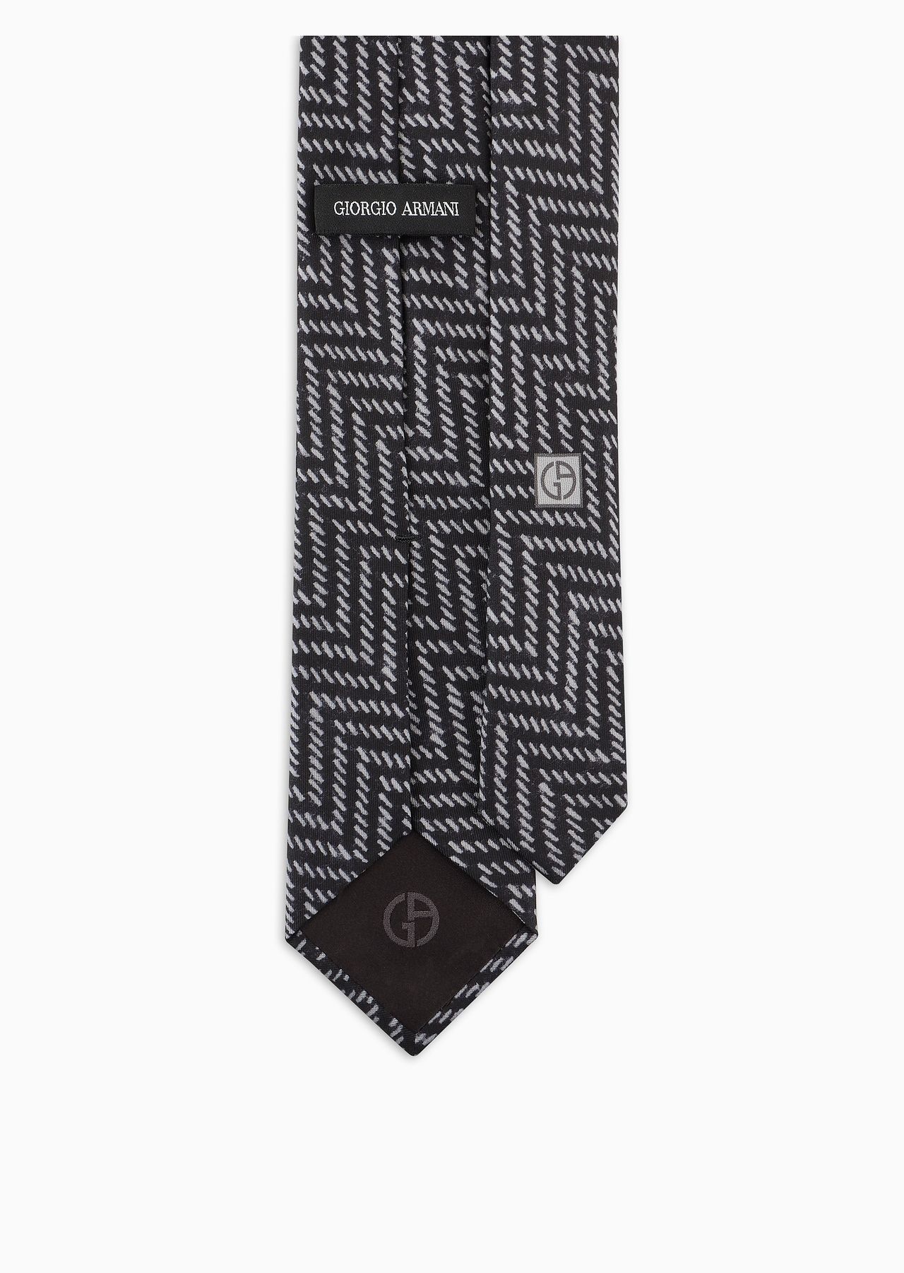 ASV silk tie with geometric print - 2