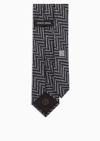 GIORGIO ARMANI ASV silk tie with geometric print outlook