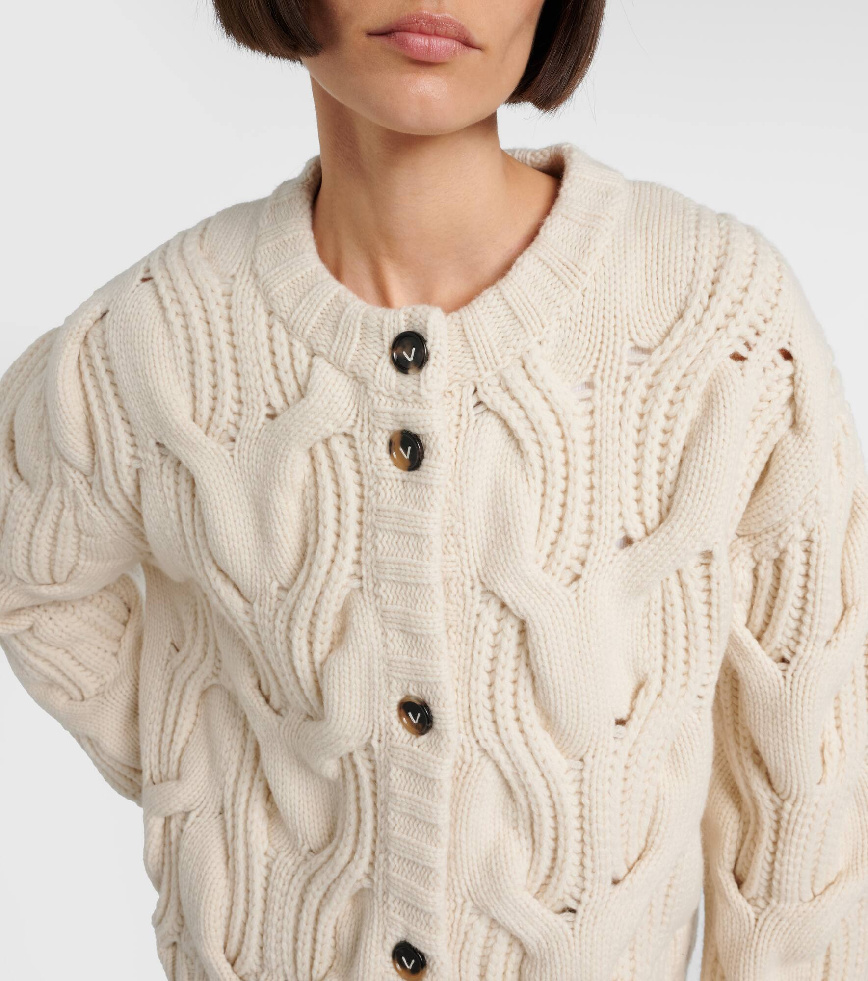 Cable-knit wool cardigan - 4
