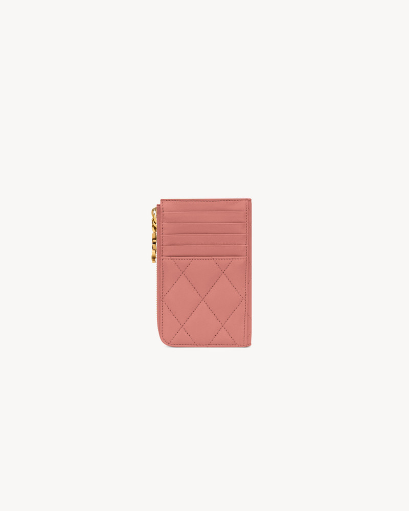SAINT LAURENT CASSANDRE BIJOU ZIP CARD CASE IN LAMBSKIN outlook
