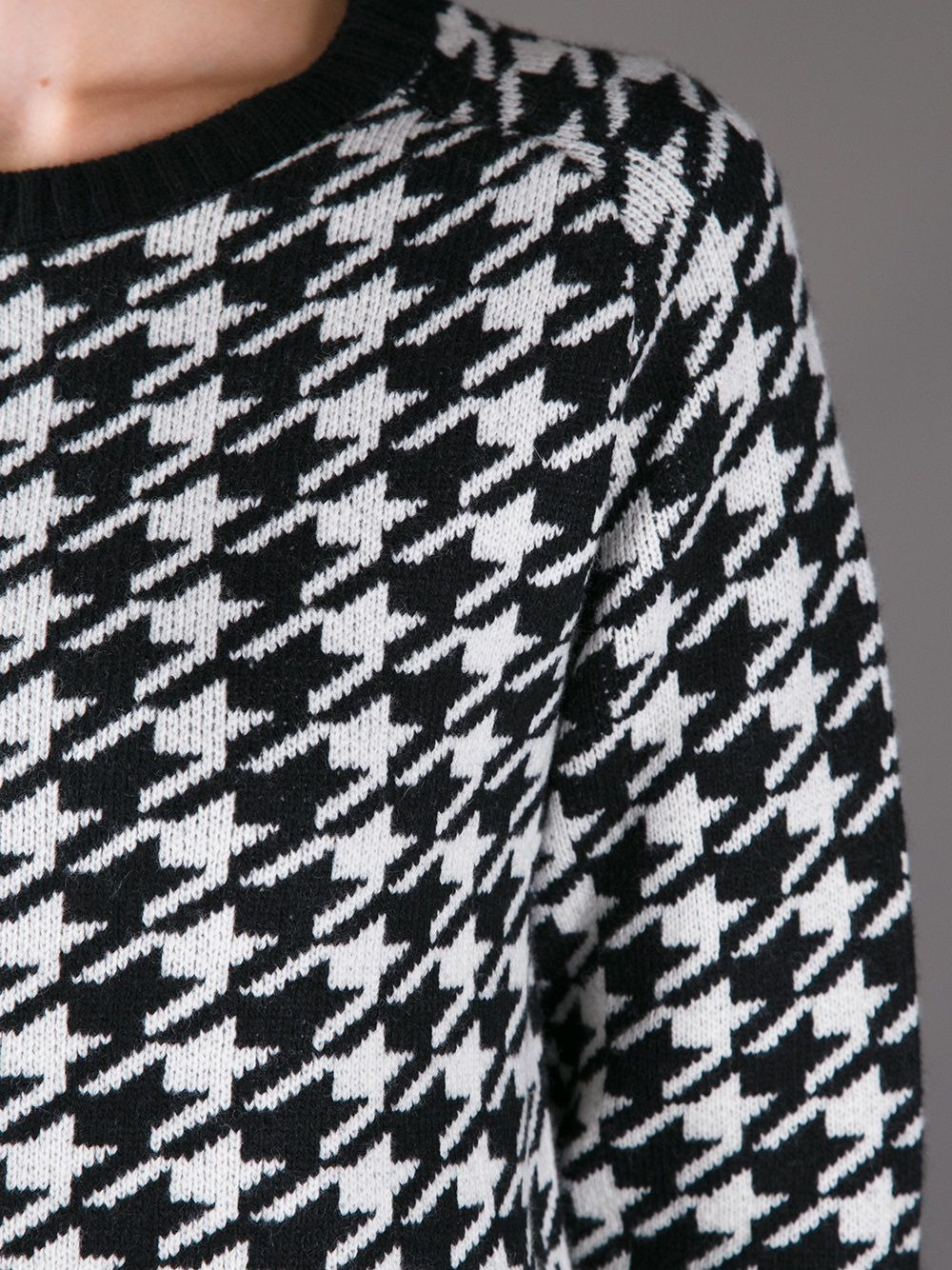 houndstooth print sweater - 5