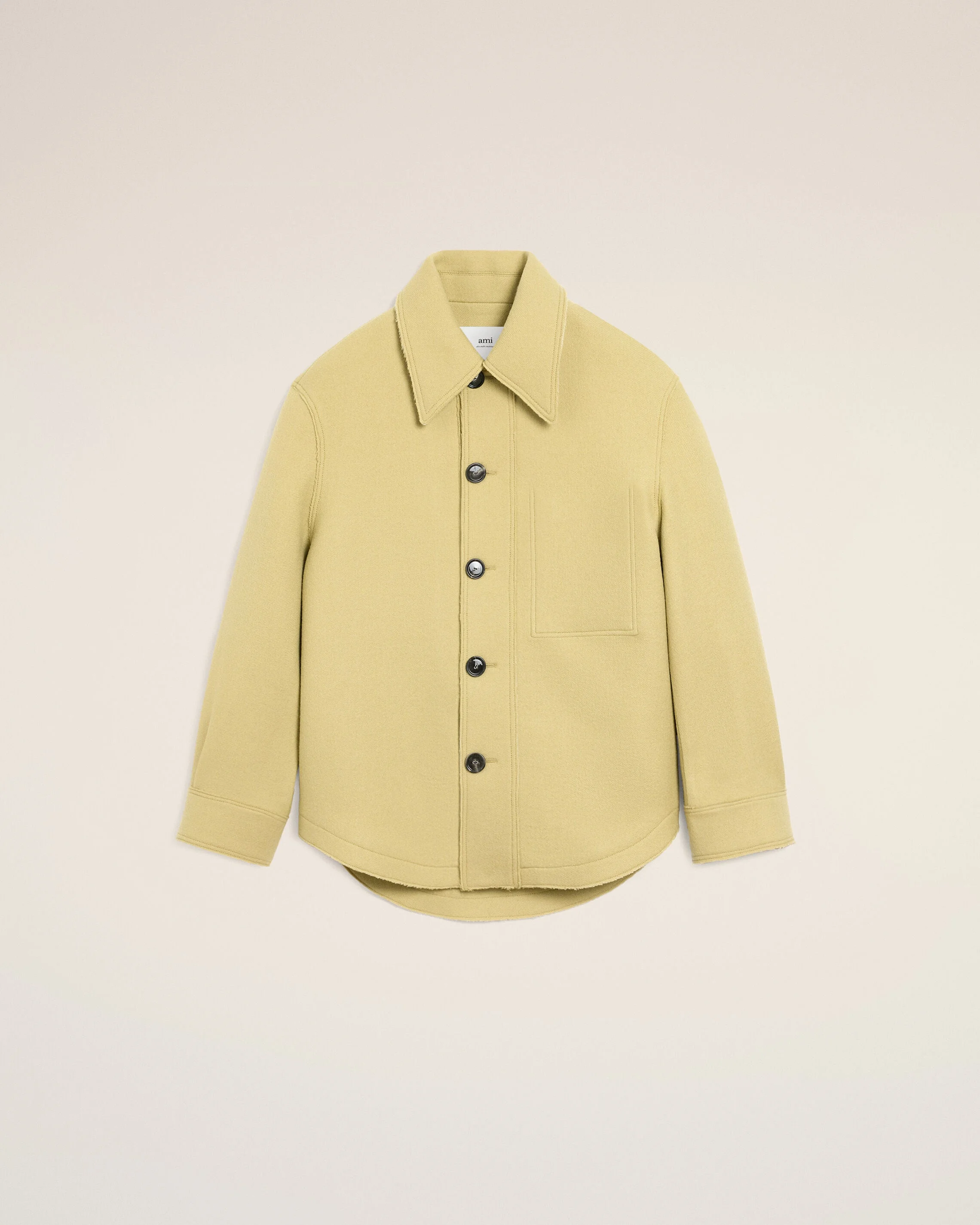 GREEN WOOL BUTTONED JACKET - 1