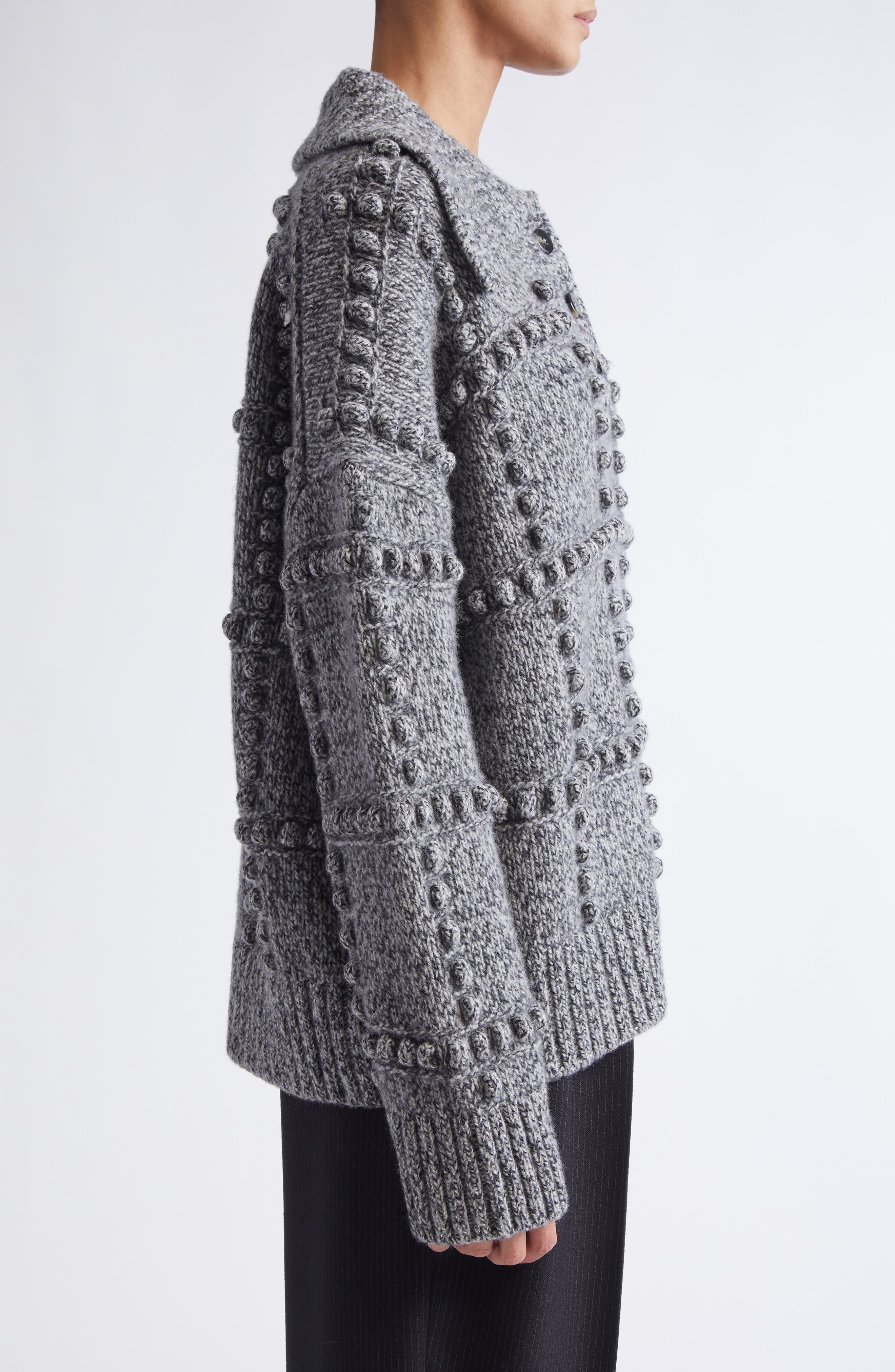 Altuzarra Mitch Merino Wool Sweater in Grey Melange at Nordstrom - 4