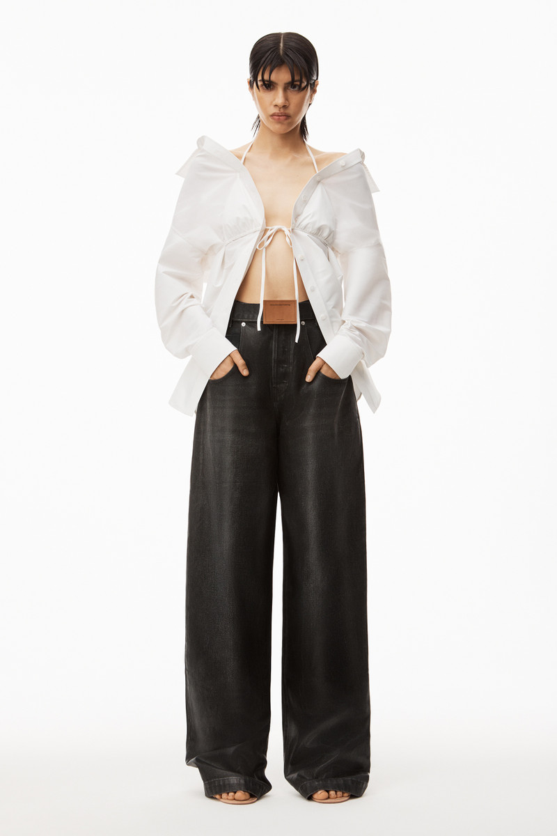 Alexander Wang WIDE LEG JEAN IN COATED DENIM outlook