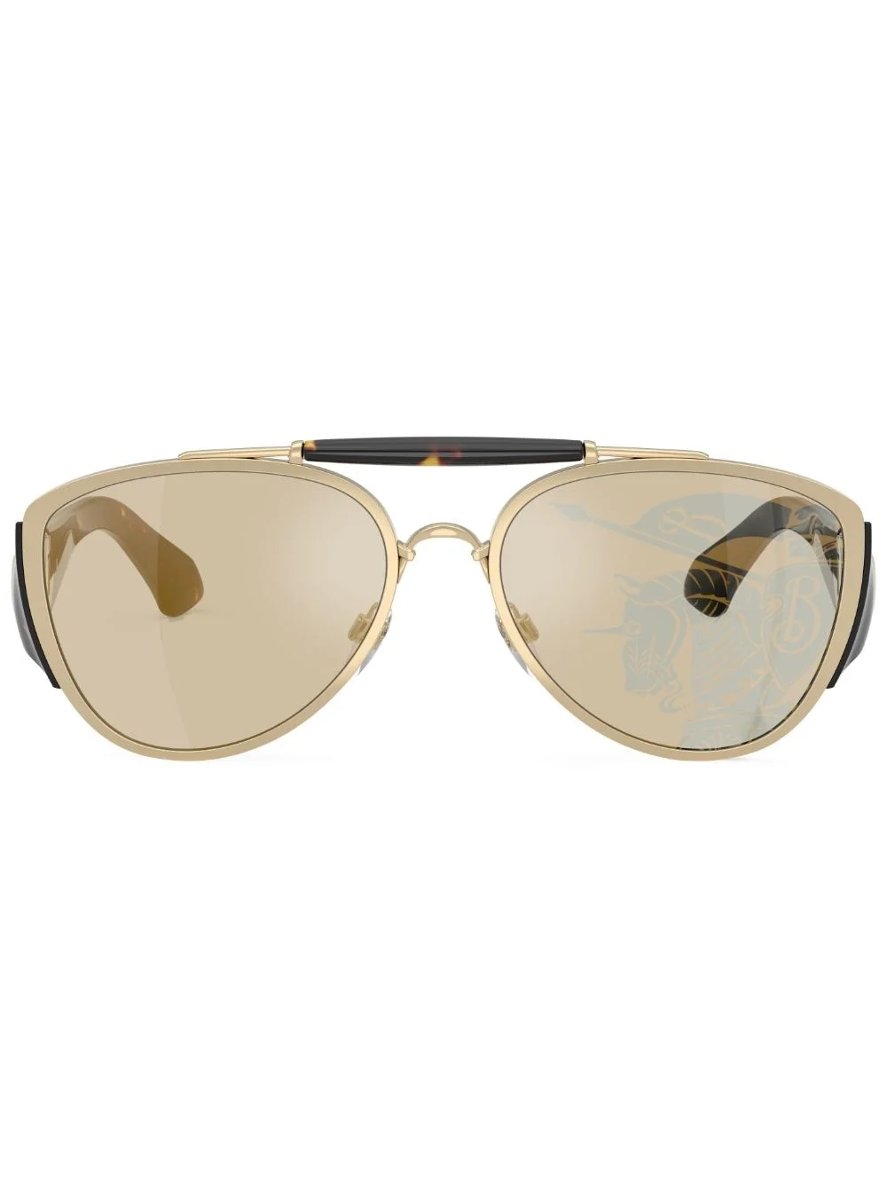 tortoise-shell pilot frame sunglasses - 1