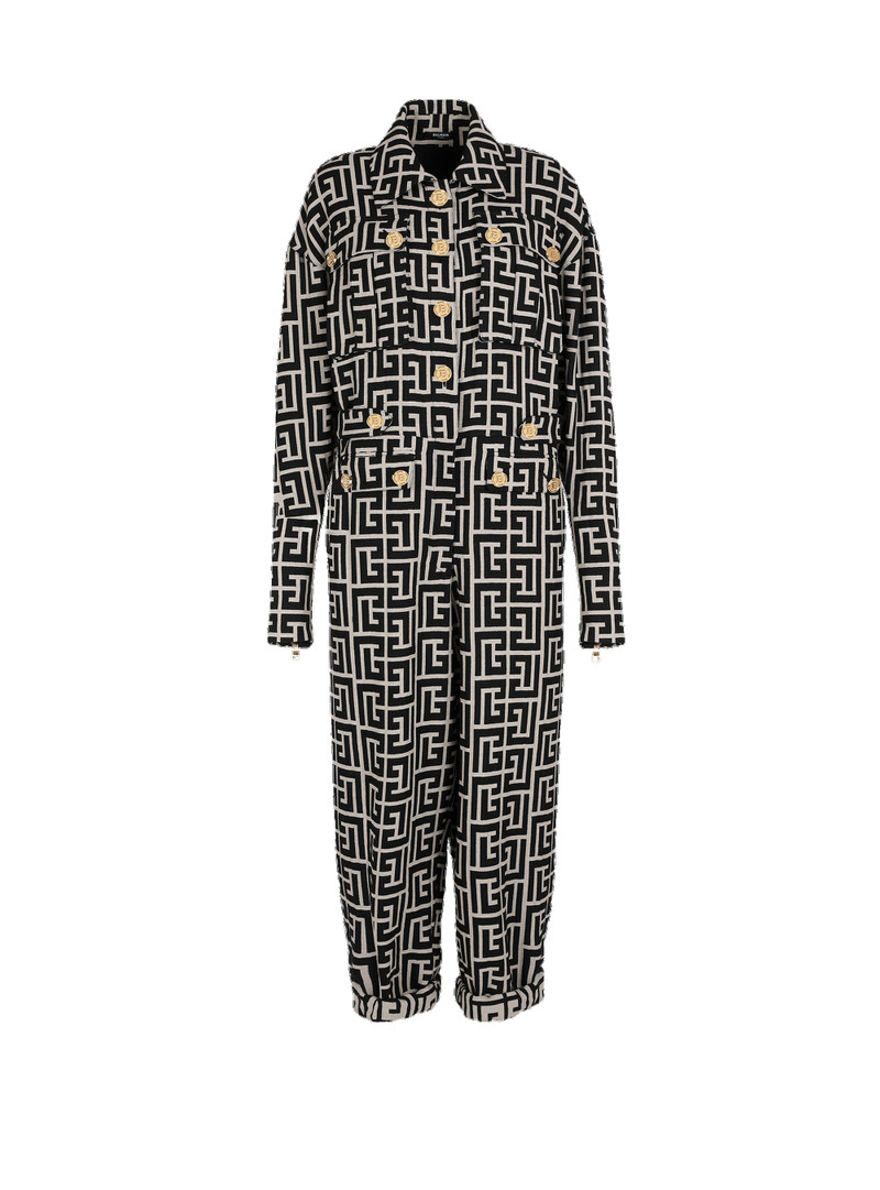 Balmain monogram wool jumpsuit 1