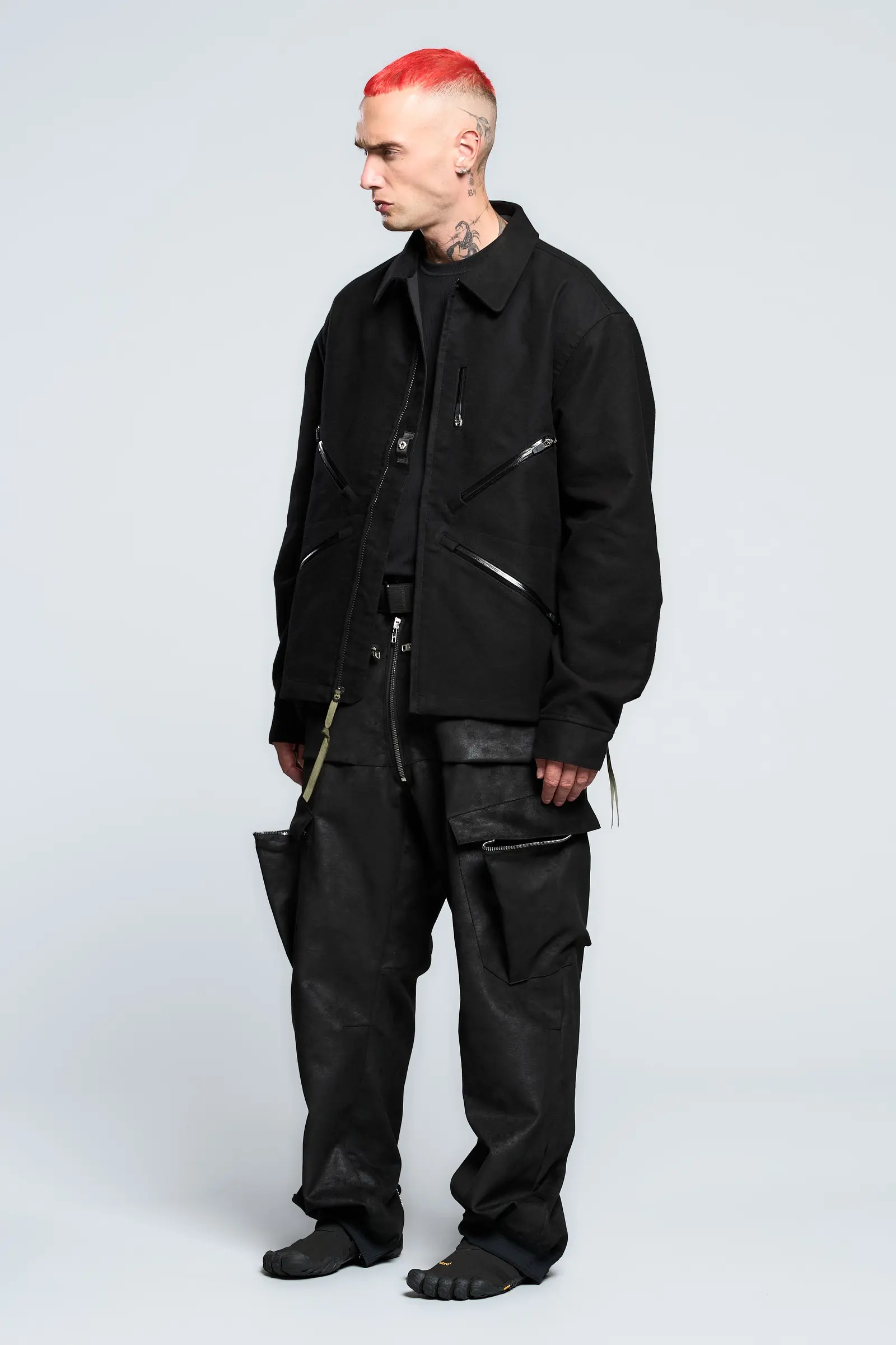 P38-TO Scrim Laced Ultra-Microfiber Cargo Pant Black - 14