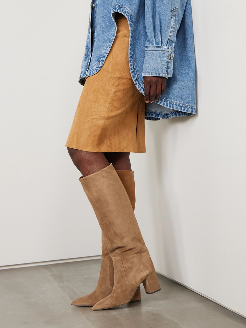 PARIS TEXAS Anja suede knee boots Tan outlook