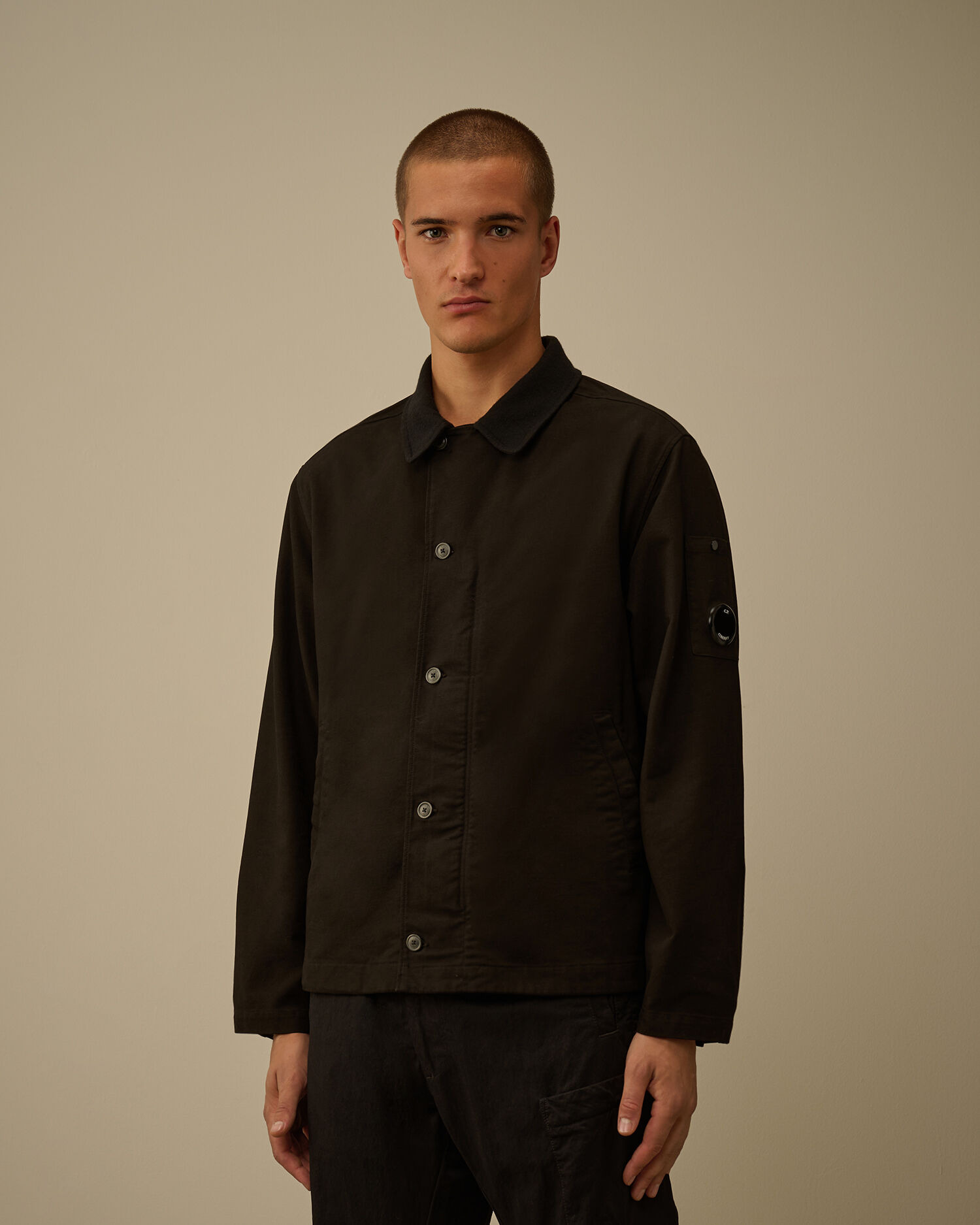 Cotton/Nylon Double Satin Lens Button Overshirt - 3