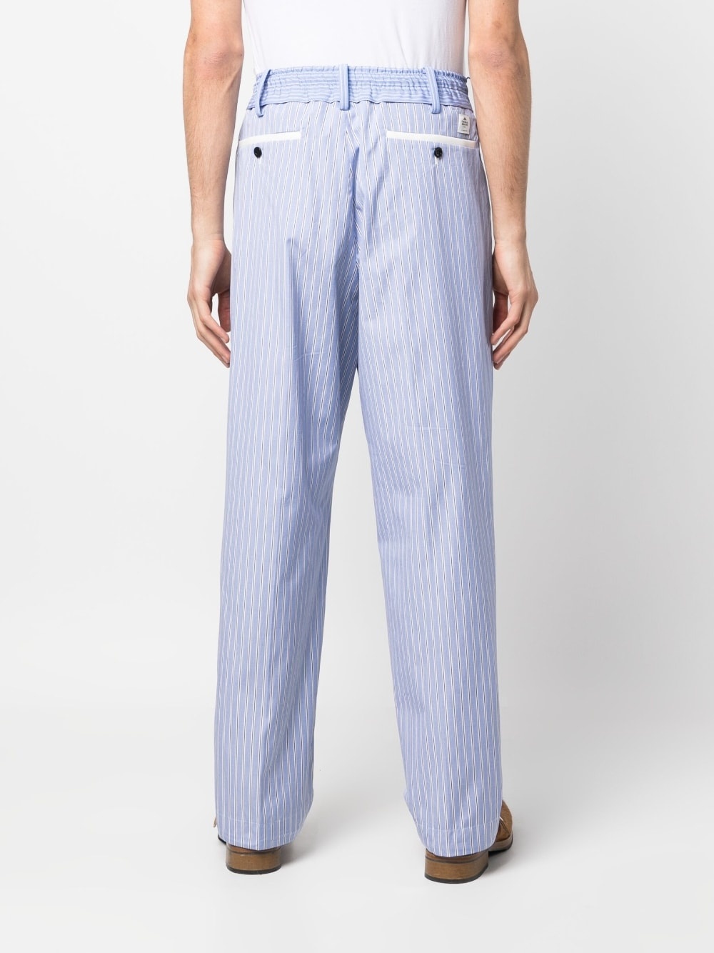 stripe-print straight trousers - 4