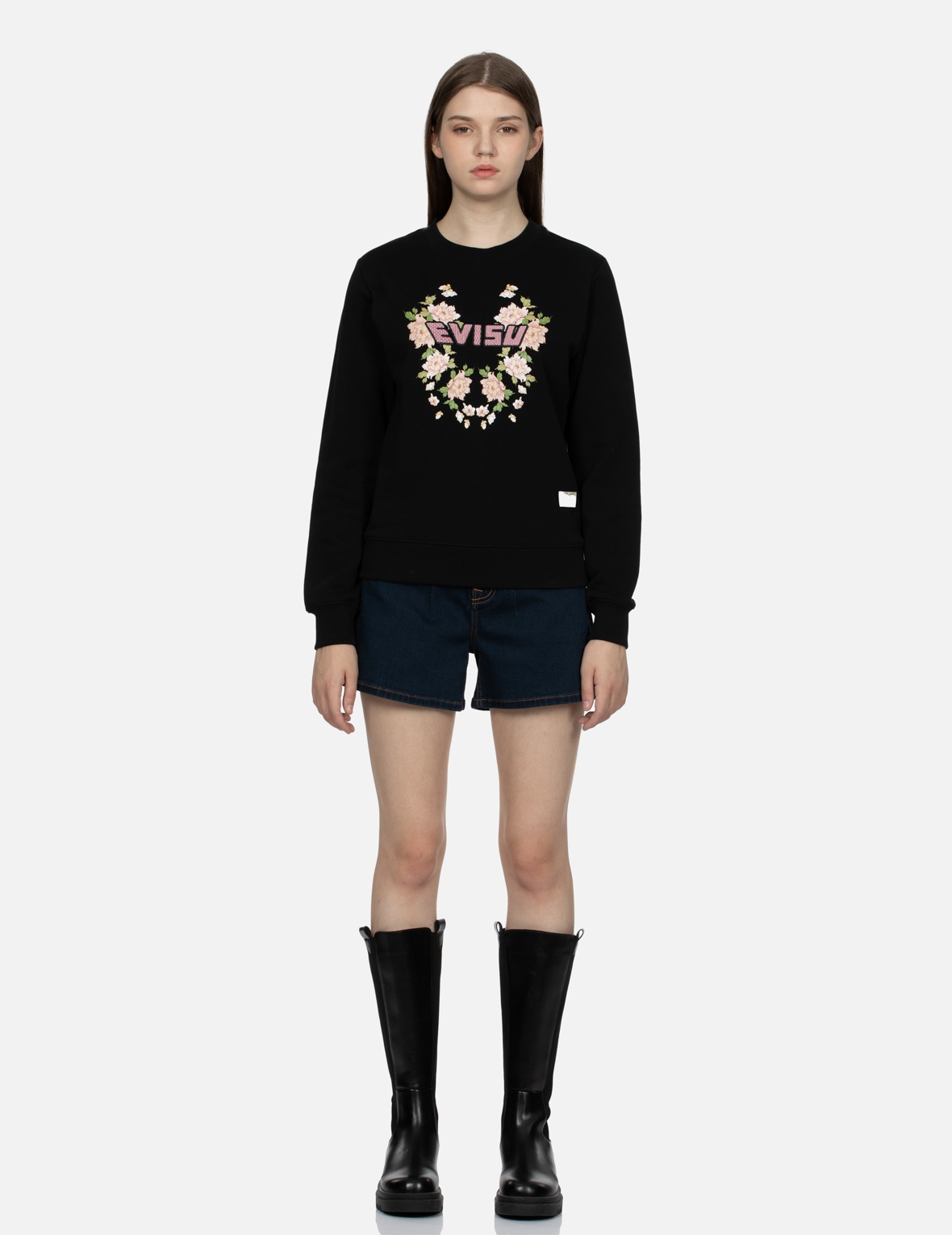 FLORAL PRINT WITH LOGO EMBROIDERY REGULAR FIT SWEATSHIRT - 5