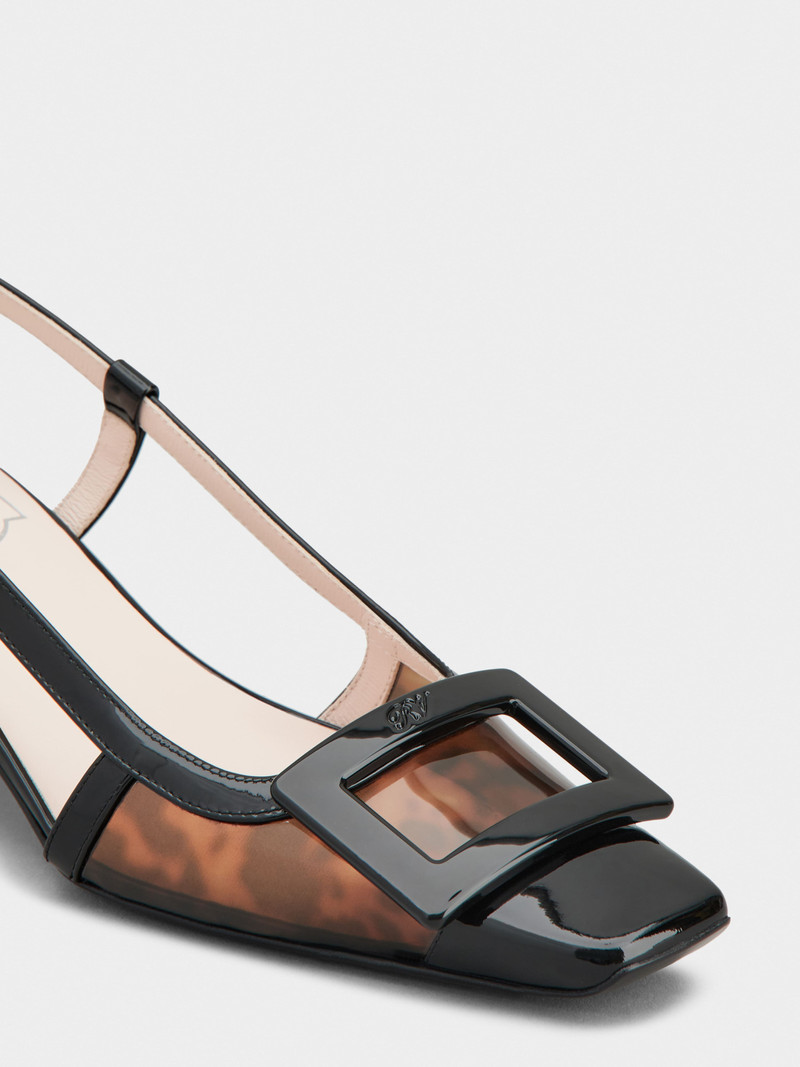 Belle Vivier Slingback Pumps in patent fabric 3