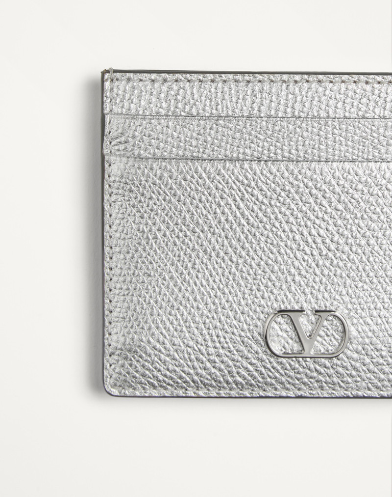 Valentino VLOGO SIGNATURE CARDHOLDER IN LAMINATED GRAINY CALFSKIN outlook