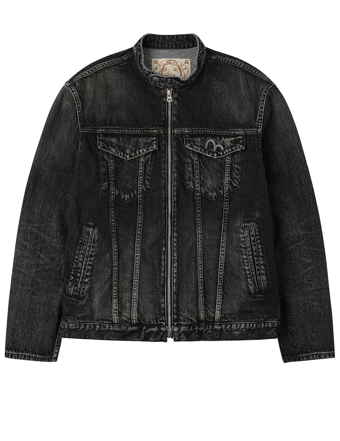 Seagull Embroidery Regular Fit Denim Rider Jacket - 15