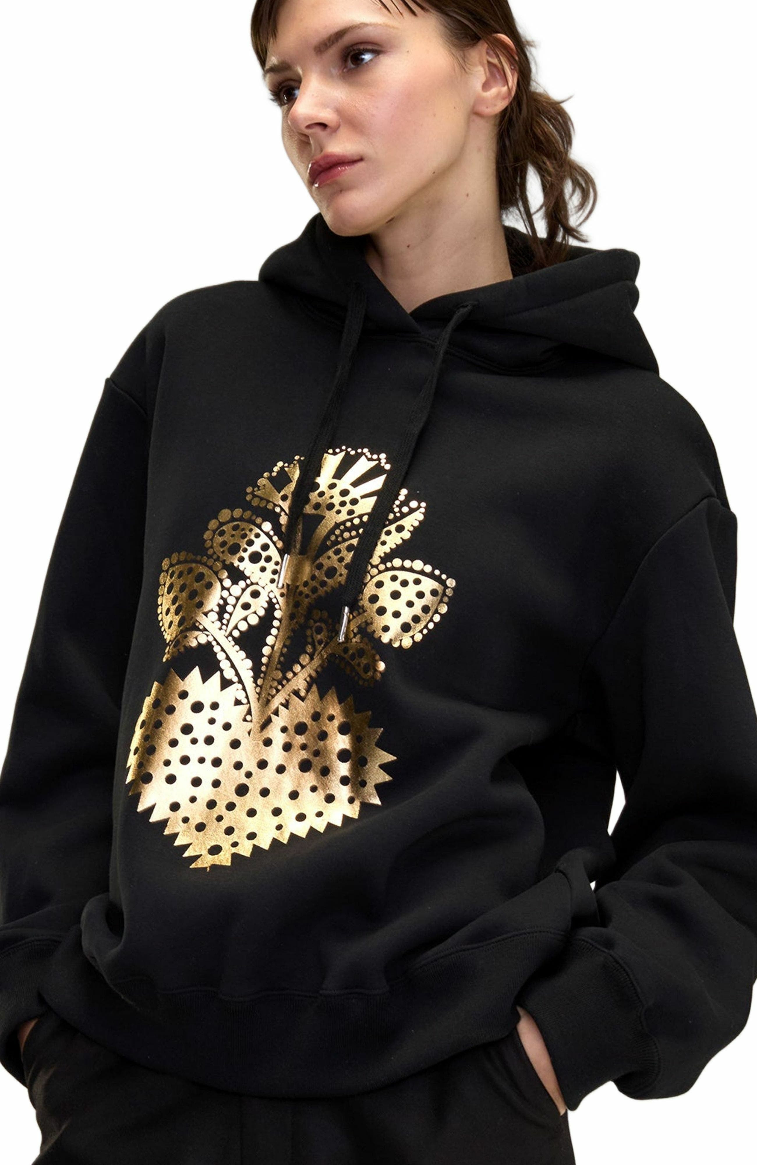 Cynthia Rowley Heart of Gold Hoodie in Black at Nordstrom - 3