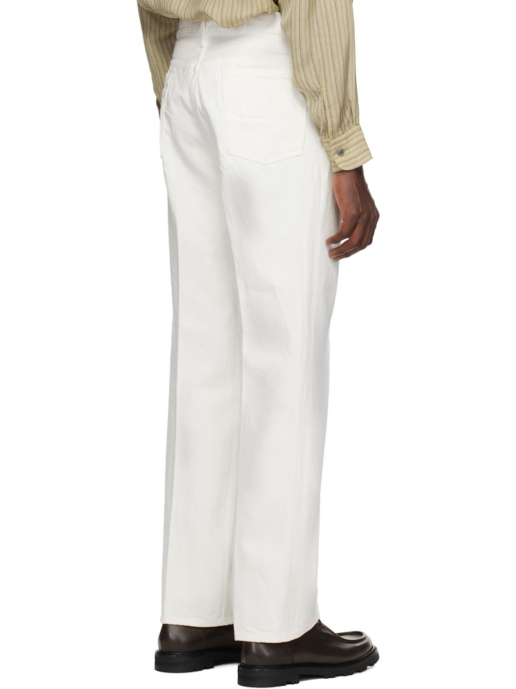 White Skate Shoecut Jeans - 3