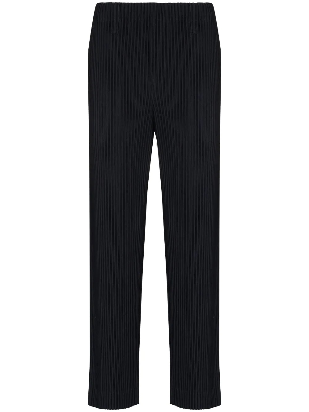 pleated-effect straight-leg trousers - 1