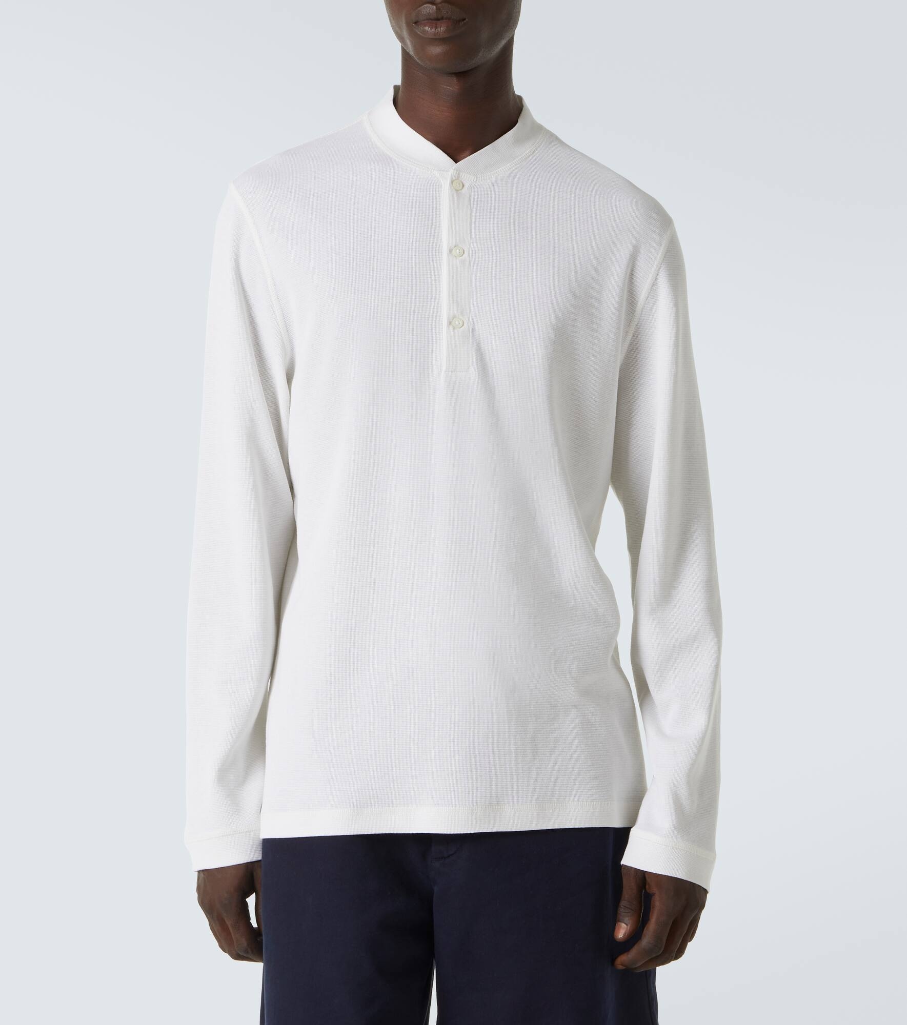 Cotton and silk Henley shirt - 3