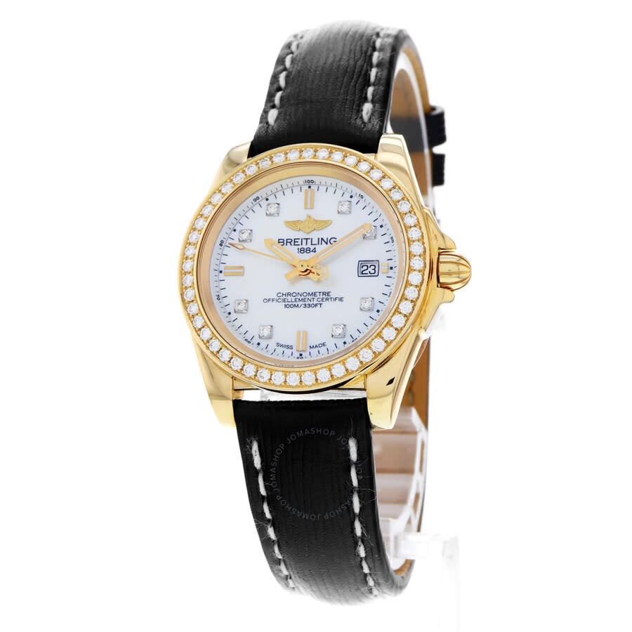 Pre-owned Breitling Galactic Quartz Chronometer Diamond Ladies Watch H7133053/A803-208X - 3