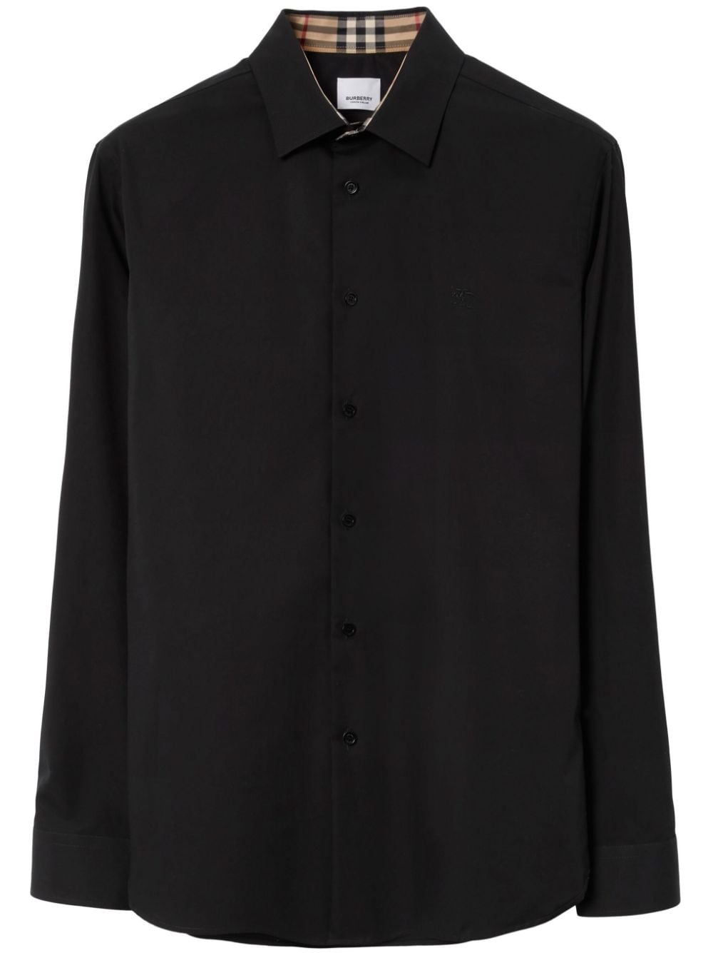 logo-embroidered long-sleeve shirt - 1