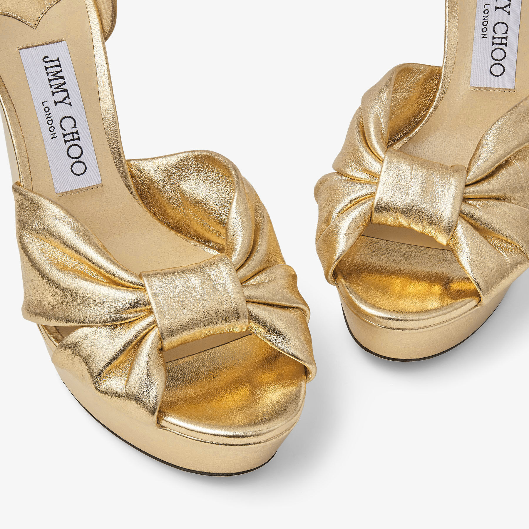 Heloise 120
Gold Metallic Nappa Leather Platform Sandals - 4
