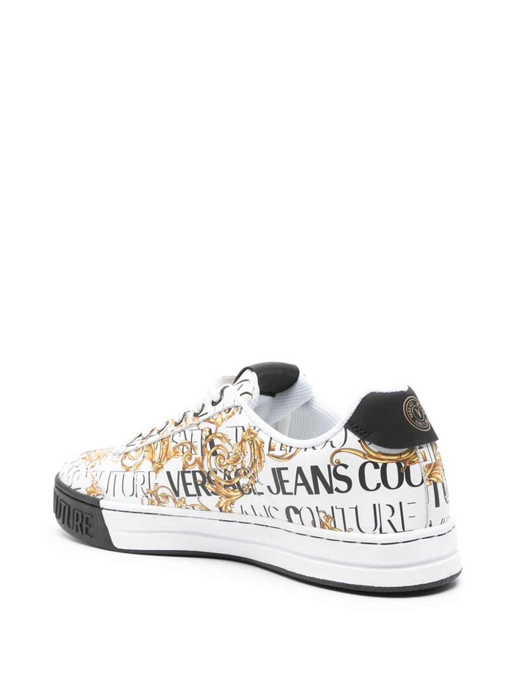Barocco-print lace-up sneakers - 3