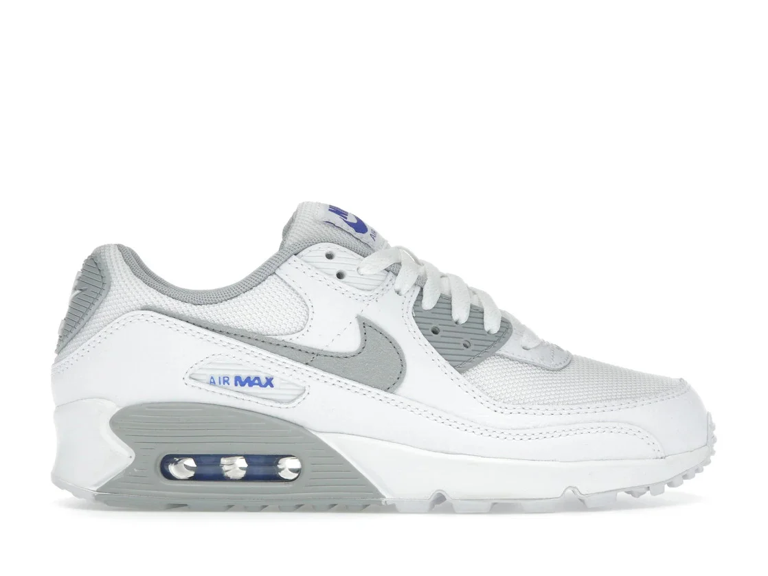 Nike Air Max 90 White Racer Blue Light Smoke Grey - 1