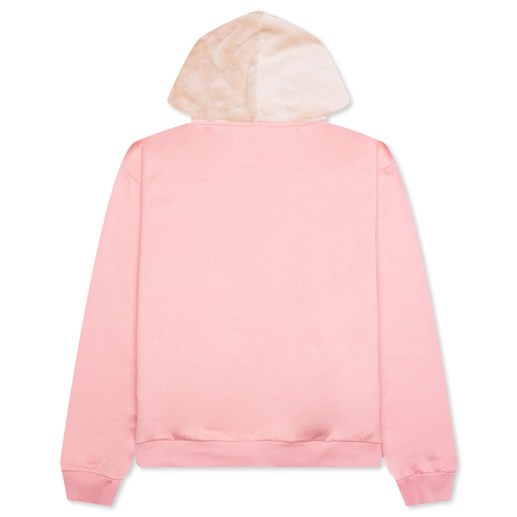 FAUX-FUR HOOD SWEATSHIRT UTC269 - ANTIQUE ROSE - 2
