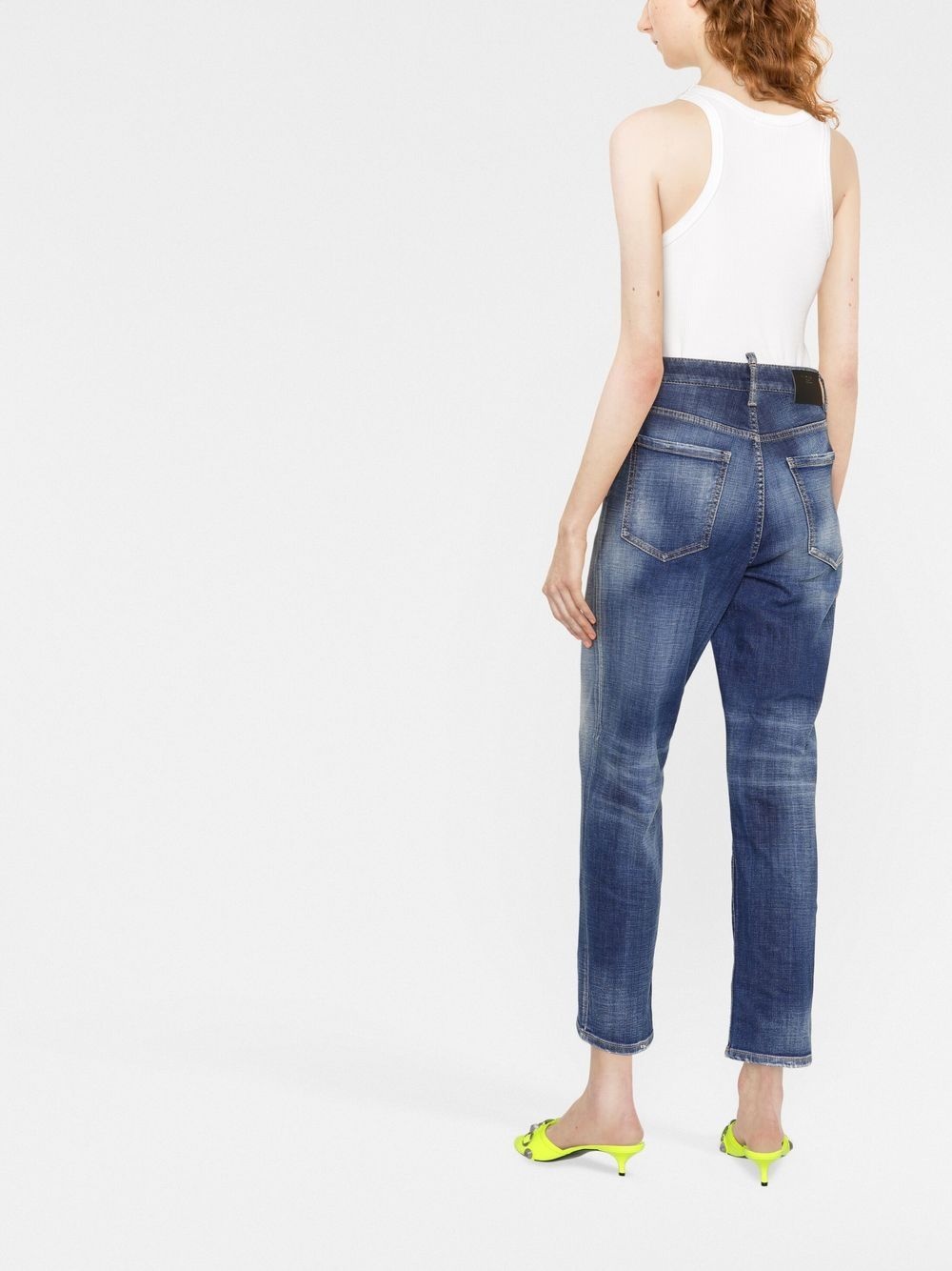 faded straight-leg jeans - 3